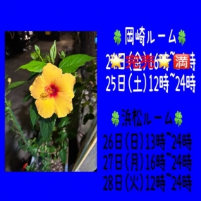 あき☆本日25日(土)岡崎ルーム出勤